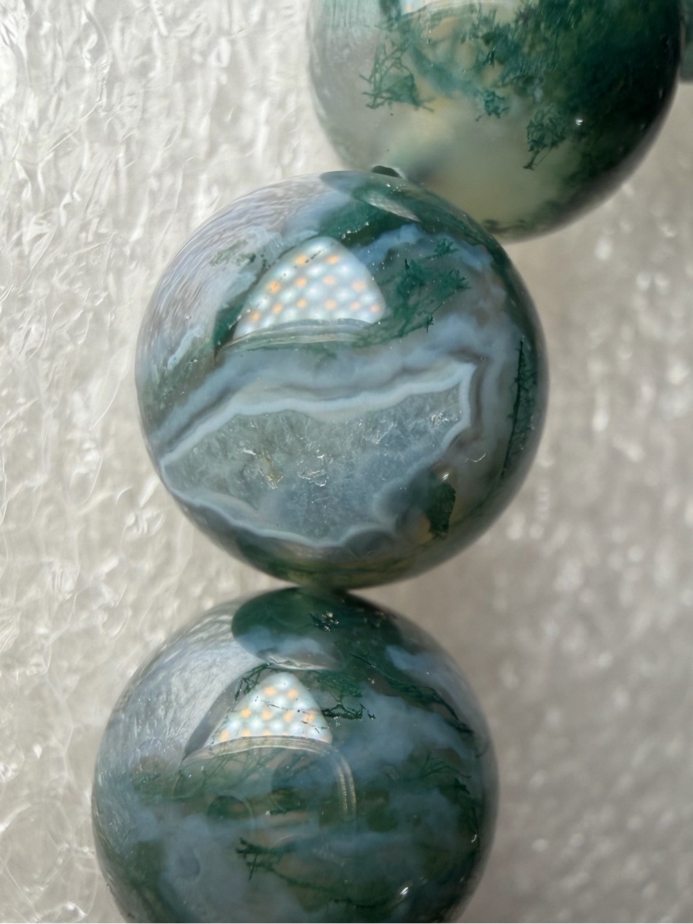 Breathtaking 12MM Moss Agate Natural Crystal Bracelet